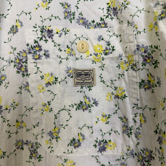 Denim & Supply Ralph Lauren Shirt Mens XL White Button Up Floral Cottagecore - Picture 4 of 10
